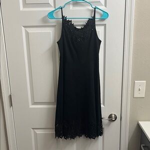 Free People Black Lace Hem Midi Dress